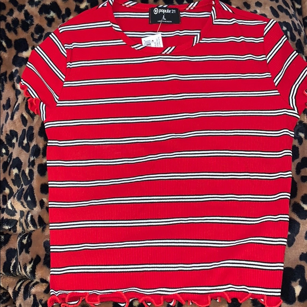 Stripped Lettuce Cut Shirt